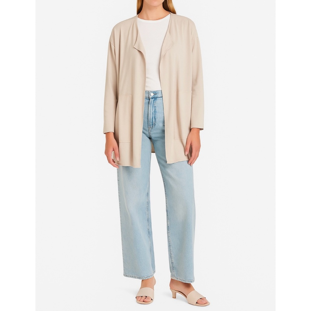 ZARA | Open Front Hip Pockets Relaxed Lightweight Cardigan